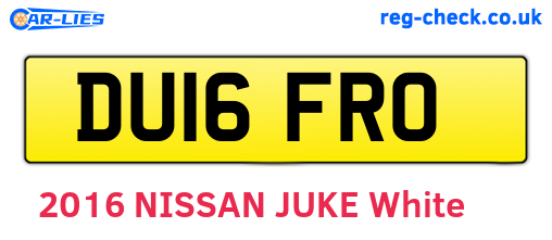 DU16FRO are the vehicle registration plates.