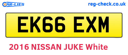 EK66EXM are the vehicle registration plates.
