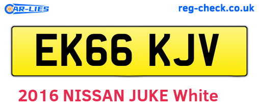 EK66KJV are the vehicle registration plates.