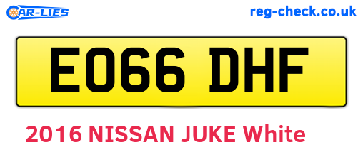 EO66DHF are the vehicle registration plates.