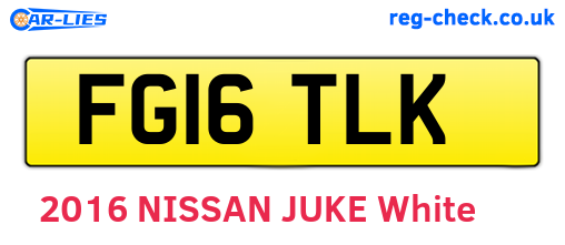 FG16TLK are the vehicle registration plates.