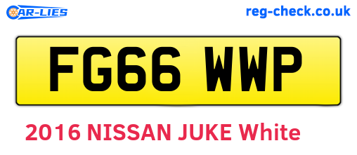 FG66WWP are the vehicle registration plates.