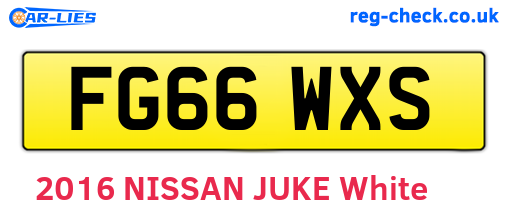 FG66WXS are the vehicle registration plates.