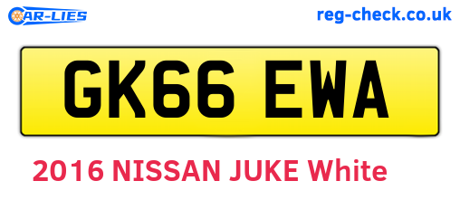 GK66EWA are the vehicle registration plates.