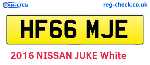 HF66MJE are the vehicle registration plates.