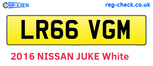 LR66VGM are the vehicle registration plates.