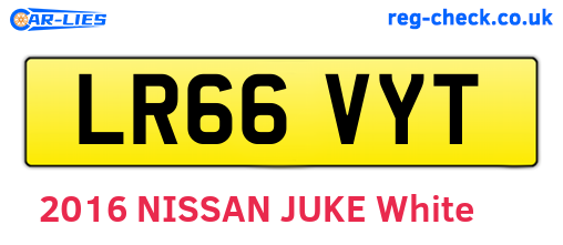 LR66VYT are the vehicle registration plates.