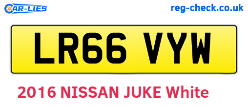 LR66VYW are the vehicle registration plates.