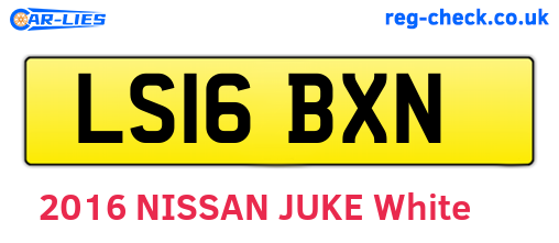 LS16BXN are the vehicle registration plates.