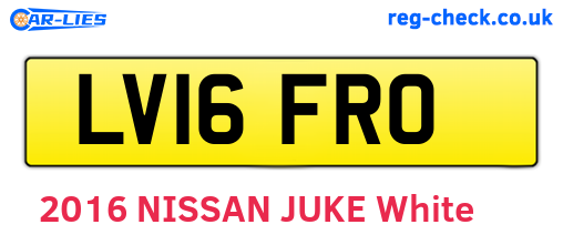LV16FRO are the vehicle registration plates.