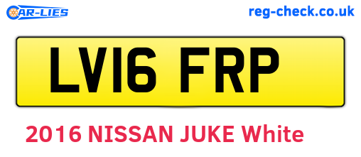 LV16FRP are the vehicle registration plates.
