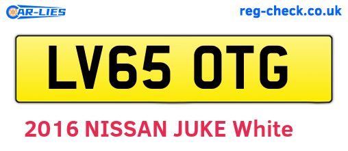 LV65OTG are the vehicle registration plates.