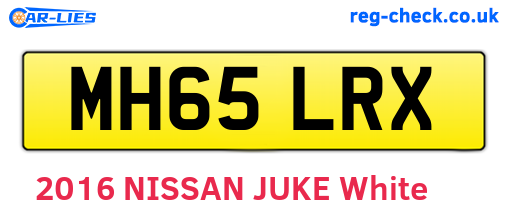 MH65LRX are the vehicle registration plates.
