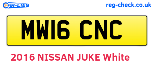 MW16CNC are the vehicle registration plates.