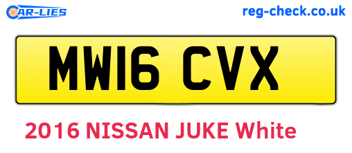 MW16CVX are the vehicle registration plates.