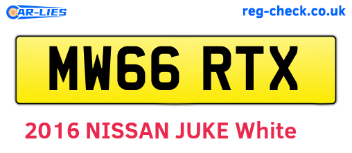 MW66RTX are the vehicle registration plates.