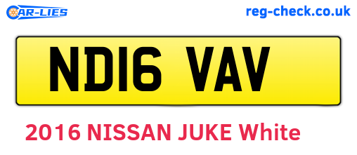 ND16VAV are the vehicle registration plates.