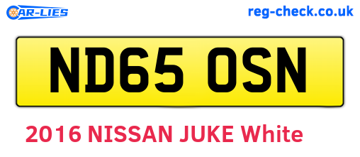 ND65OSN are the vehicle registration plates.
