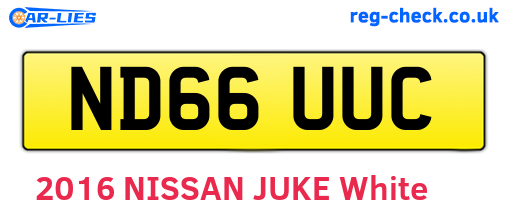 ND66UUC are the vehicle registration plates.