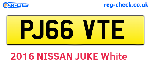 PJ66VTE are the vehicle registration plates.