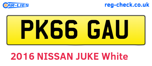 PK66GAU are the vehicle registration plates.
