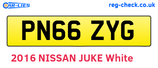 PN66ZYG are the vehicle registration plates.