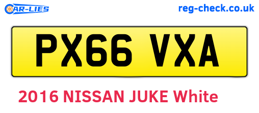 PX66VXA are the vehicle registration plates.