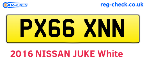 PX66XNN are the vehicle registration plates.