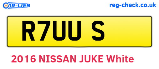 R7UUS are the vehicle registration plates.