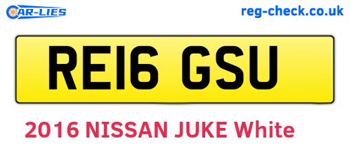 RE16GSU are the vehicle registration plates.