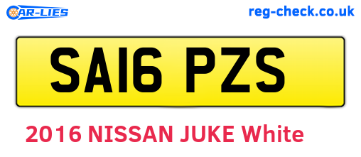 SA16PZS are the vehicle registration plates.