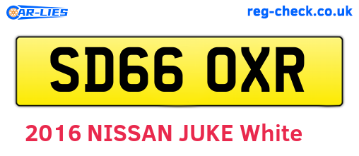 SD66OXR are the vehicle registration plates.