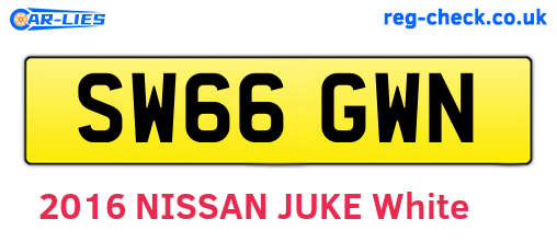 SW66GWN are the vehicle registration plates.