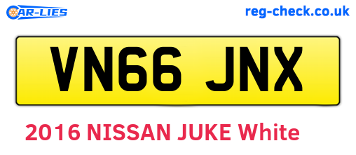 VN66JNX are the vehicle registration plates.