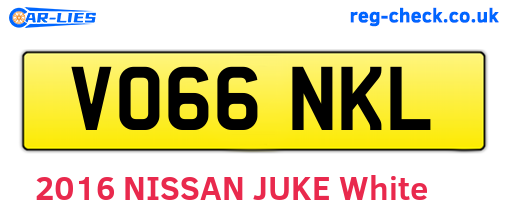 VO66NKL are the vehicle registration plates.