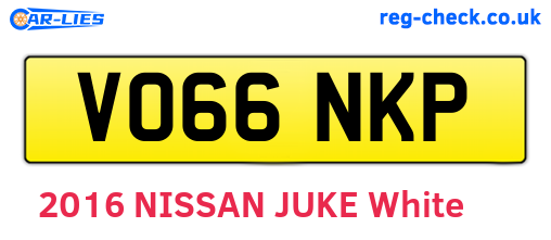 VO66NKP are the vehicle registration plates.