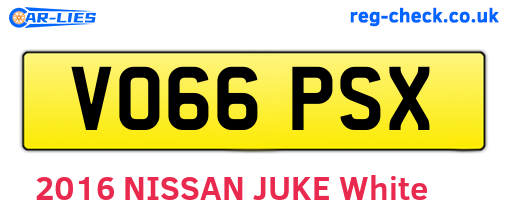 VO66PSX are the vehicle registration plates.