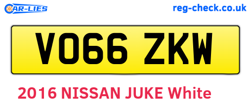 VO66ZKW are the vehicle registration plates.