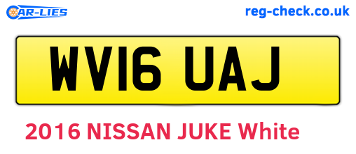 WV16UAJ are the vehicle registration plates.