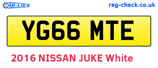 YG66MTE are the vehicle registration plates.