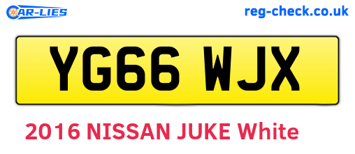 YG66WJX are the vehicle registration plates.