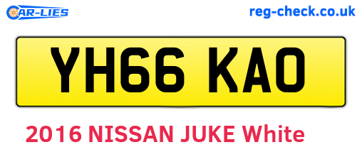YH66KAO are the vehicle registration plates.