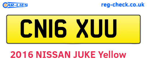 CN16XUU are the vehicle registration plates.