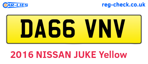 DA66VNV are the vehicle registration plates.