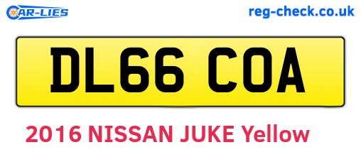 DL66COA are the vehicle registration plates.