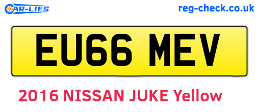 EU66MEV are the vehicle registration plates.
