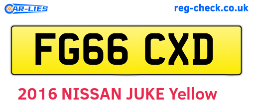 FG66CXD are the vehicle registration plates.