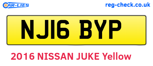 NJ16BYP are the vehicle registration plates.