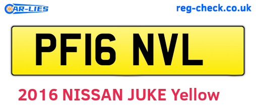 PF16NVL are the vehicle registration plates.
