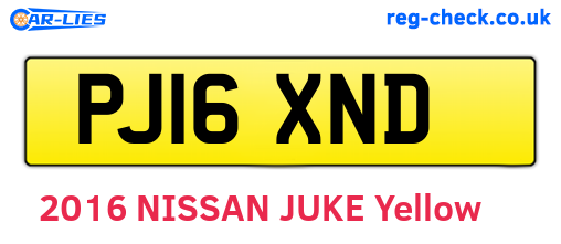 PJ16XND are the vehicle registration plates.